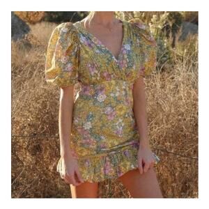NWT Anthropologie Rahi Floral Puff Sleeve Mini Dress